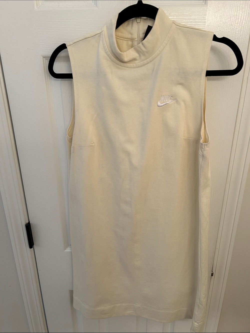 Nike Cream Sleeveless Mock Neck Dress with White Swoosh